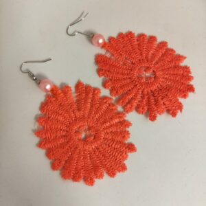 Pink lace earring