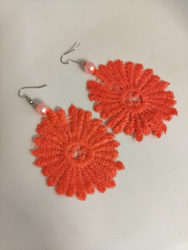 Pink lace earring
